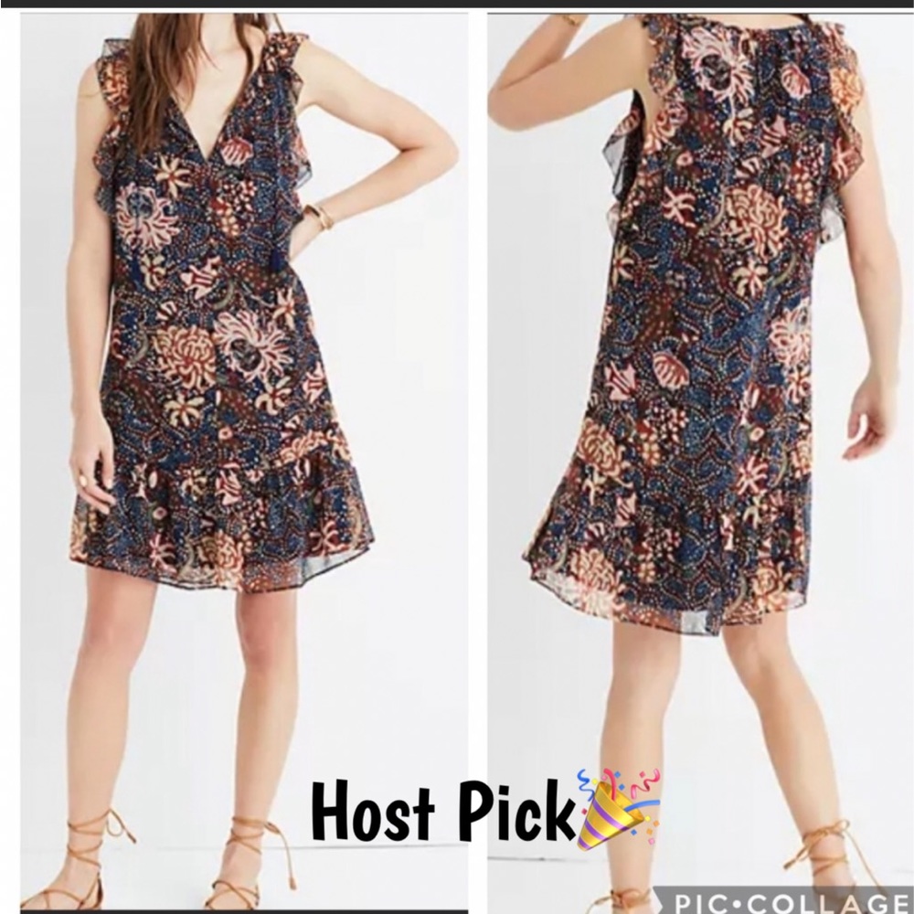 Madewell Lily Ruffle dress flowy tunic floral